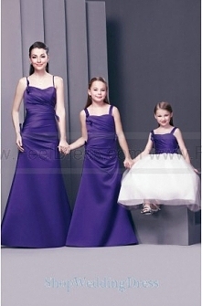2013 Spaghetti Straps Ruched A Line Floor Length Bridesmaid Wedding Gowns