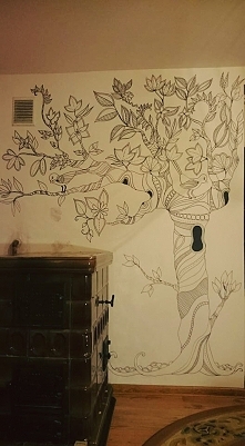Moja praca na ścianie :). Wzorowana z kolorowanki