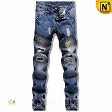 CWMALLS Mens Blue Ripped Jeans CW106135