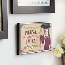 Tabliczka z napisem dekoracyjna drewniana PAN DRAGON PIĘKNA