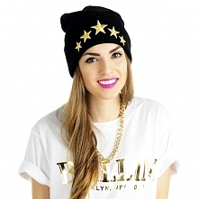 Beanie Haft Stars Golden