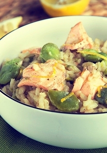 Cytrynowe risotto z łososie...