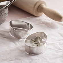 Foremki / Wykrawacze do ciastek metalowe JAJKO Z KURCZACZKIEM 2 szt.