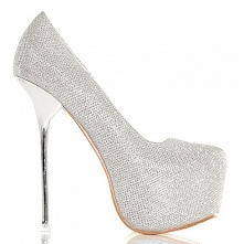 CZÓŁENKA - SREBRNE POŁYSKUJĄCE NA CIENKIEJ SZPILCE