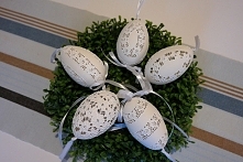 Wielkanocne ozdoby z wydmuszek gęsich, wykonane w 100% ręczniye.