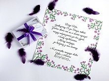 Podziękowania dla rodziców na bawełnianej chsuteczce