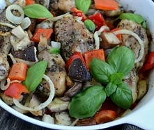 Pałki pieczone z borowikami i papryką