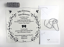 Materiałowe zaproszenia ślu...