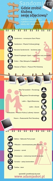 Ikonografika firmy Adam Jaskot Fotografia. Obraz nawiązuje do miejsc polecanych w województwie świętokrzystkim do sesji zdjęciowych.