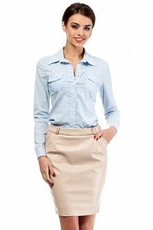 Beżowa spódnica o ołówkowym fasonie