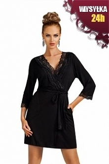DONNA NADIA SZLAFROK BLACK WYSYŁKA 24H