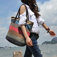 RAINBOW ™ Torba worek na ramię. Płótno bawełniane