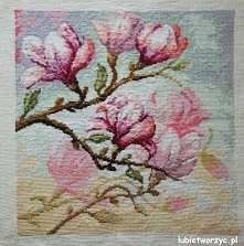 Kwitnąca magnolia - haft kr...