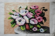 Bukiet kwiatów - haft krzyż...