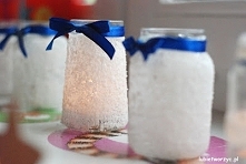 Zimowy świecznik ze słoika ...