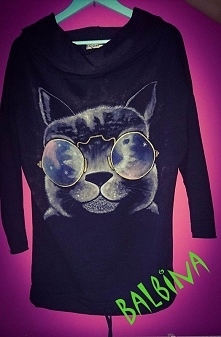 ręcznie malowana bluza - KOT GALAXY !