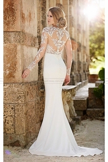 Martina Liana Lace illusion Sheath Wedding Dress Style 690