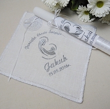 Zestaw do chrztu z haftem. ...