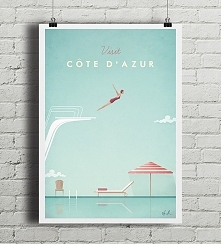 Lazurowe Wybrzeże - vintage plakat A2