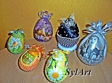 Prześliczne jajeczka wielkanocne wykonane techniką decoupage