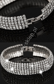 Srebrna bransoletka kryształki Swarovski | cyrkoniowe bransoletki