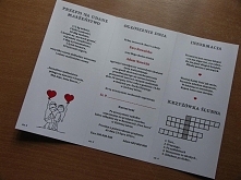 Zaproszenia w formie gazetki dostępne na Allegro. Użytkownik: ik_enerkom