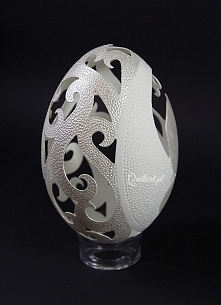 Ażurowa pisanka rzeźbiona wydmuszka pamiątka Chrztu Świętego Made by Quillart Sylwia Krasoń-Nowińska Lublin
