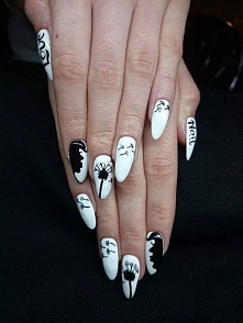 Czarno na białym :) Jak wam się podobają takie malunki?
Użyty Gel Polish Mr. Black & Mr. White.