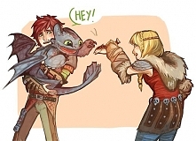 Astrid, Hiccup & little Toothless ♥