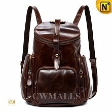 CWMALLS® Brown Leather Travel Backpack CW915230