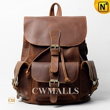 CWMALLS® Leather Flap Travel Backpack CW915236