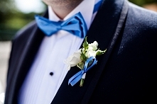 motyw niebieski - muszka i butonierka