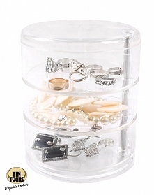 Przezroczysta szkatułka/organizer na biżuterię (naszyjniki, pierścionki, kolczyki) od koszyki.net.pl