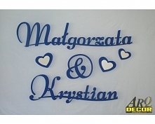 Imiona Nowożeńców, Pary Młodej - Dekoracje Ślubne, więcej naszych produktów na arqdecor.pl