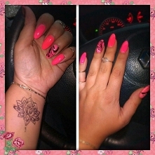 Pazurki żelowe + hybryda ze zdobieniem