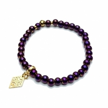 Bransoletka z drobnych hematytów z srebrną zawieszką w gartagallery.pl