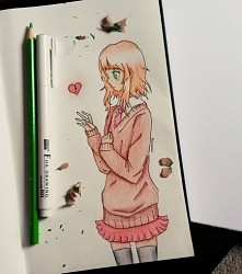 Uwielbiam rysować postacie w sweterkach x3 co myślicie o tym bazgrołku? :3