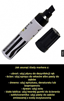ślady z markera