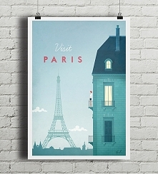 Paryż - vintage plakat A4