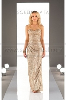 Sorella Vita Floor Length Sequin Metallic Bridesmaid Dress Style 8794