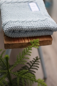 Kocyk dziergany z sercem