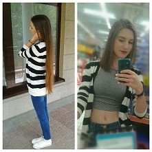 scięłam dziś 50 cm włosów. Jak różnica ?? (oddałam je do fundacji żeby nie było że wrzuciłam do śmieci 50 cm włosów.) Zapuszczane od urodzenia wyrównywanie 3 razy do roku