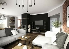 salon z czernią w tle