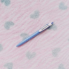 długopis, fioletowy, kropeczki