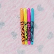 zakreślacze, kolorowe, neonowe, wzory