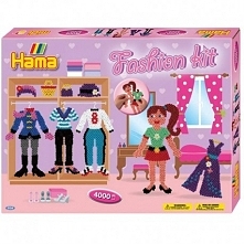 Zestaw Hama 3134 - Mała Projektantka Mody z Koralików Midi w rozmiarze 5mm dla Dziewczynek od lat 5. 

To aż 4000 kolorowych koralików w zestawie, oraz podkładka w kształcie dzi...