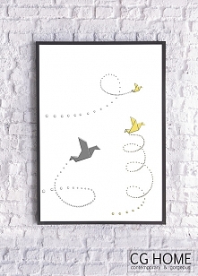 ORIGAMI fly fly grafika A3