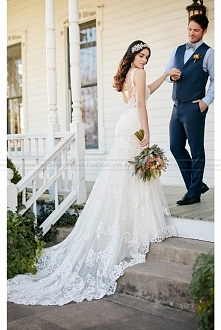 Martina Liana Low Back Wedding Dress With Beaded Lace Style 817