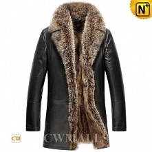 CWMALLS® Custom Black Raccoon Fur Coat CW857367