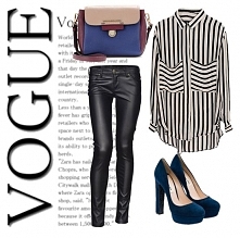 skórzane spodnie i koszula z długim rękawem